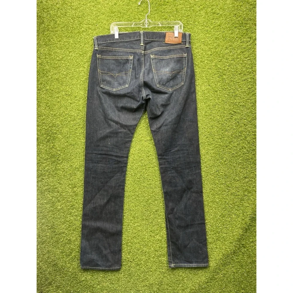 Polo Ralph Lauren Jeans Mens 38x34 Dark 605 Varick Selvedge Slim Fit Casual